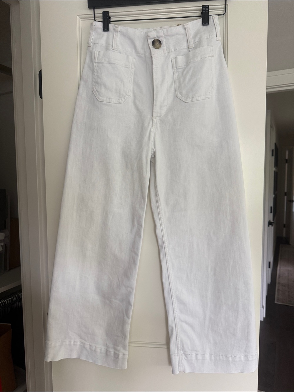 Maeve Colette High Waist White Denim Pant size 27